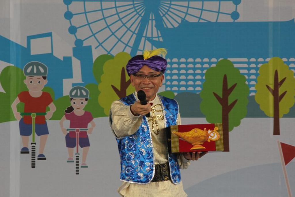 副市長蔡炳坤裝扮成阿拉丁。圖：臺北市政府體育局提供  