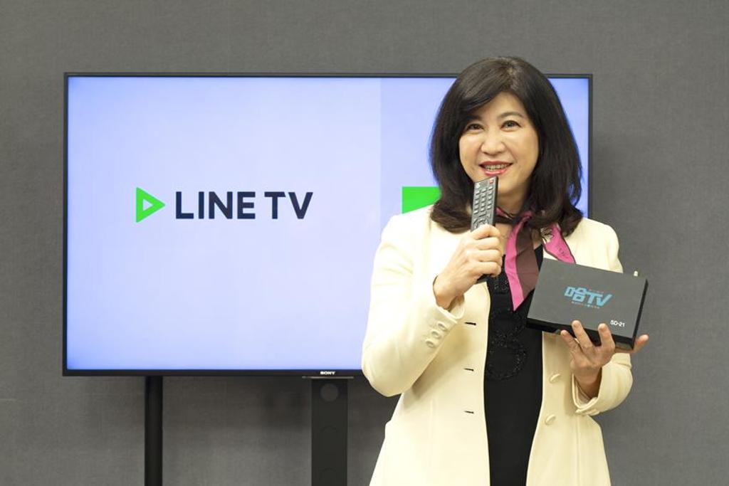 台數科26日宣布，與LINE TV正式攜手合作，LINE TV２６日正式上架至台數科，創下LINE TV在亞洲地區與有線電視業者合作首例 ，圖為台數科集團董事長廖紫岑。圖／台數科提供