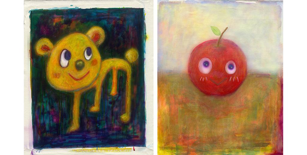 陳威廷「一顆蘋果」創作展系列畫作。圖/雷相畫廊提供