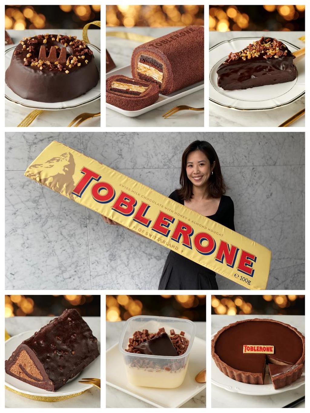 全聯We Sweet宣布首度攜手瑞士百年品牌TOBLERONE瑞士三角巧克力，推出6款獨家聯名甜點。圖／業者提供