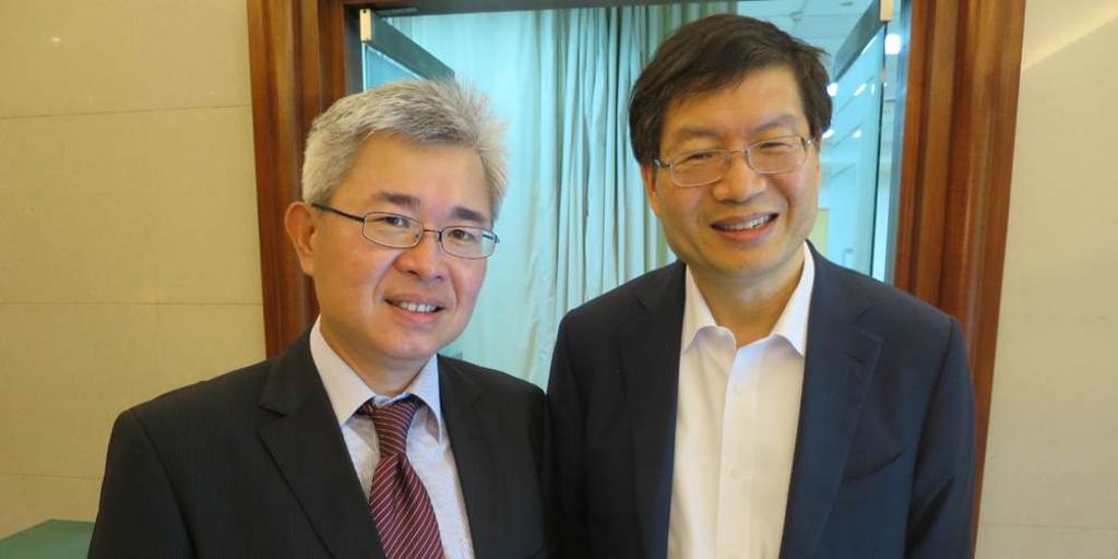 祥碩董事長沈振來（右）與祥碩總經理林哲偉（左）。圖／本報資料照片