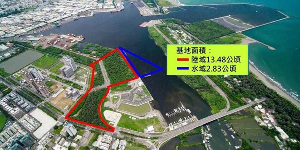 圖為安平港水岸複合觀光區陸域、水域測量圖。圖／台灣港務公司提供