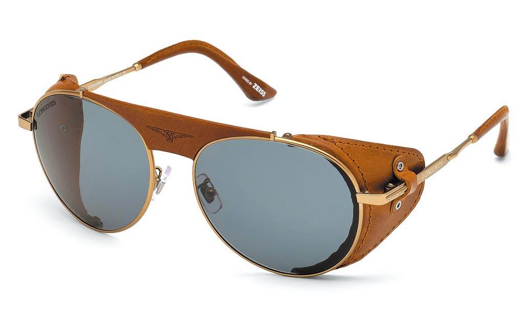 浪琴復古飛行員太陽眼鏡增添護目功能的設計，不僅時尚且具備防疫作用。圖／浪琴提供
