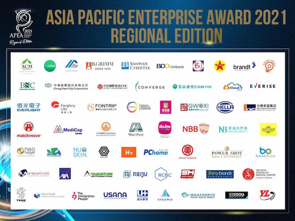 2021 APEA獲奬企業。圖／亞洲企業商會提供