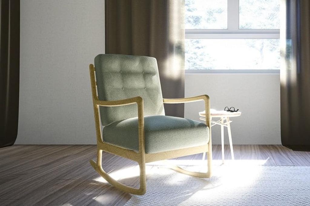 維娜藝術搖椅，扶手設計無銳角，兼具設計感又安全，適合當作閱讀椅。圖／業者提供
