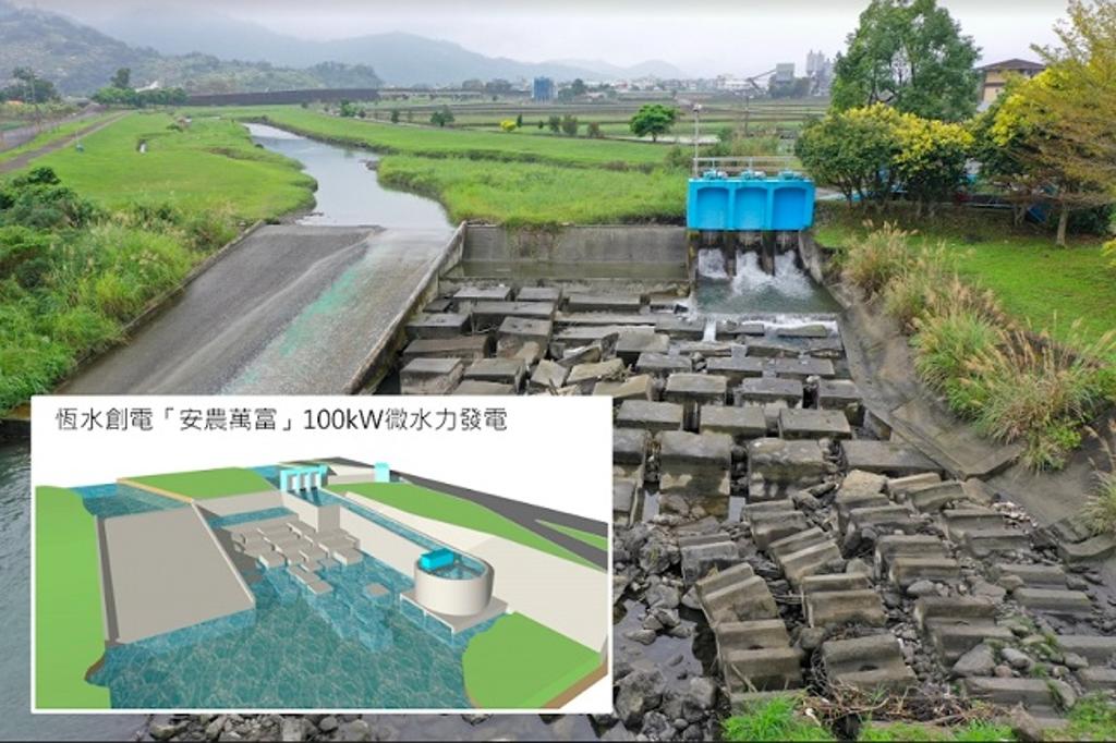 恆水創電在安農溪建置國內第一個河川型微水力發電站。圖／恆水創電提供