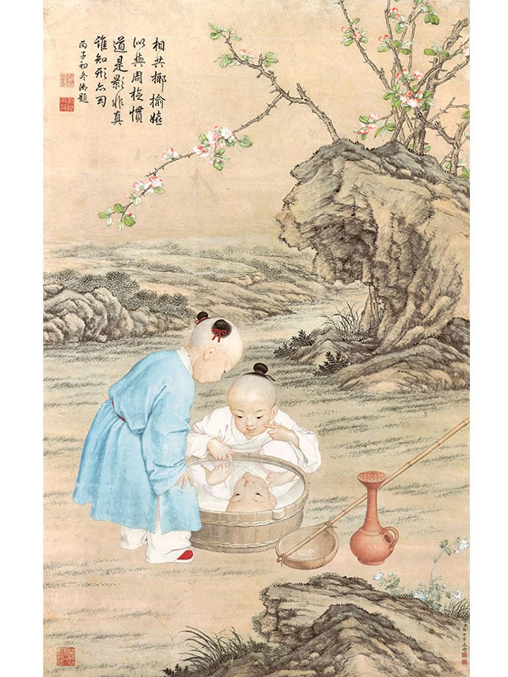 《照盆孩兒圖》為台灣首件過億書畫作品。圖／帝圖拍賣提供