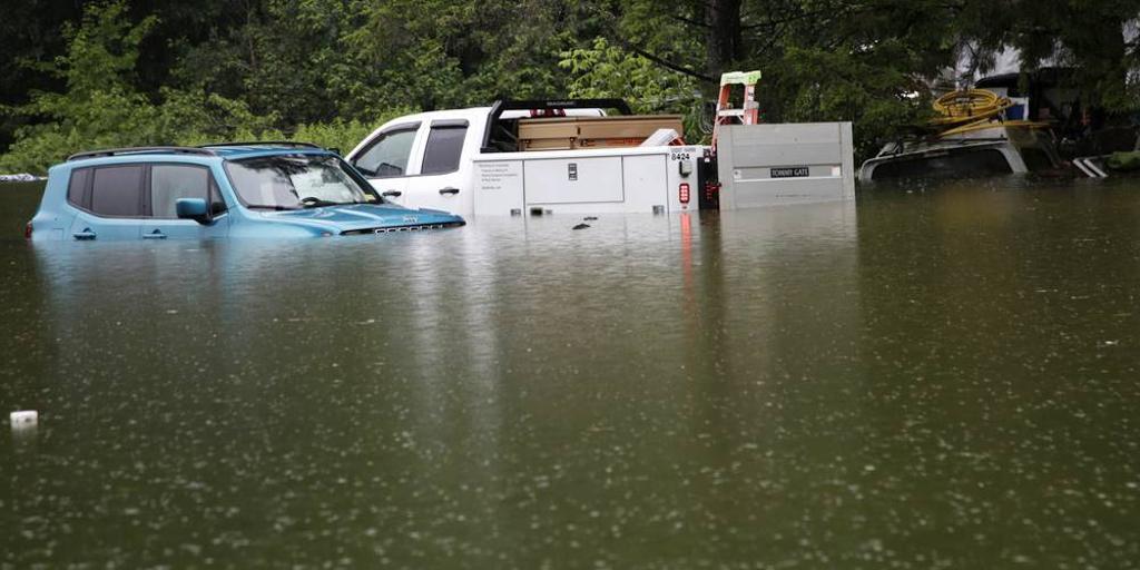 暴雨侵襲佛蒙特州，當地大淹水。圖／美聯社