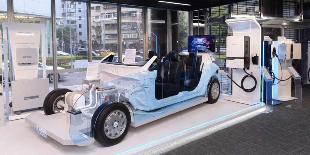 台達電子展示電動車相關技術。圖／本報資料照片