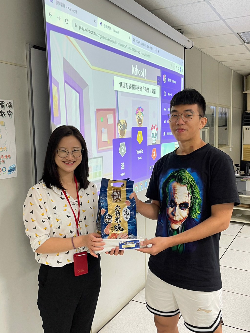 主辦單位於活動中進行線上小遊戲,加深同學對活動內容的印象。圖/李翊榛