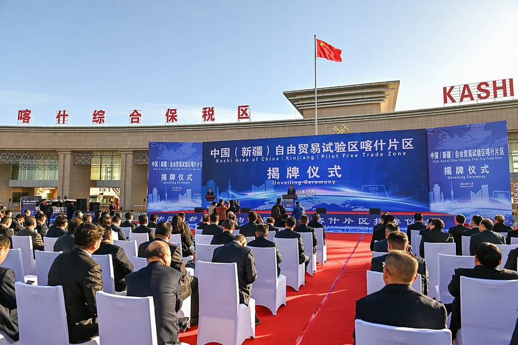 ●大陸新疆自貿試驗區的建立，旨在加強中國一帶一路倡議與中亞的聯繫。圖／新華社