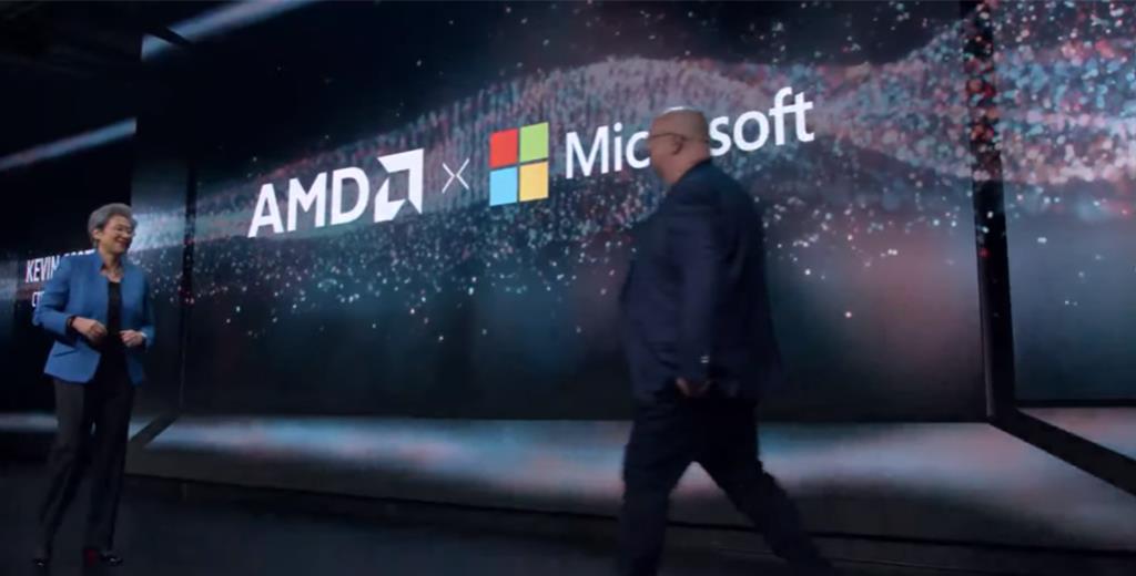AMD的最大客戶微軟出席站台。圖／張珈睿