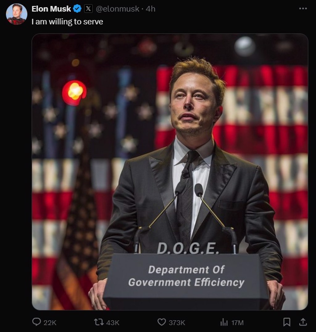 馬斯克就職川普內閣？本人曬出「就職照」帶動狗狗幣一起飆- 國際- 工商時報