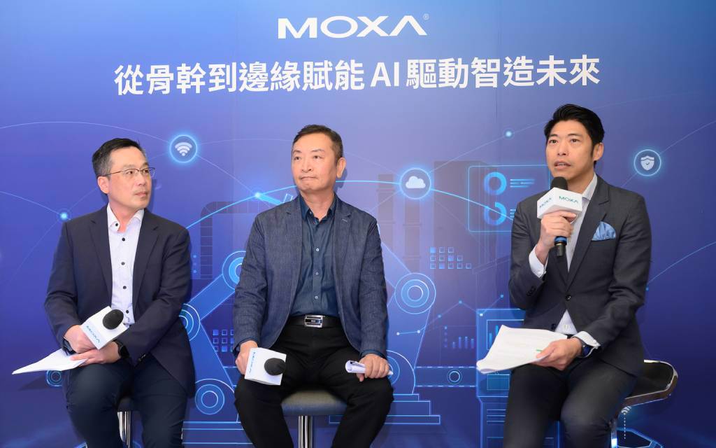 Moxa 泛亞暨台灣區總經理林世偉與台達電、雲界數位創新，共同揭櫫工業 AI 應用落地關鍵。