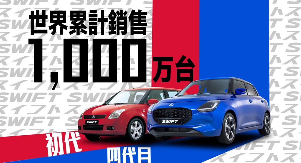 SUZUKI SWIFT全球累計銷售突破1,000萬台　上市20週年回饋祭出輕鬆月付方案