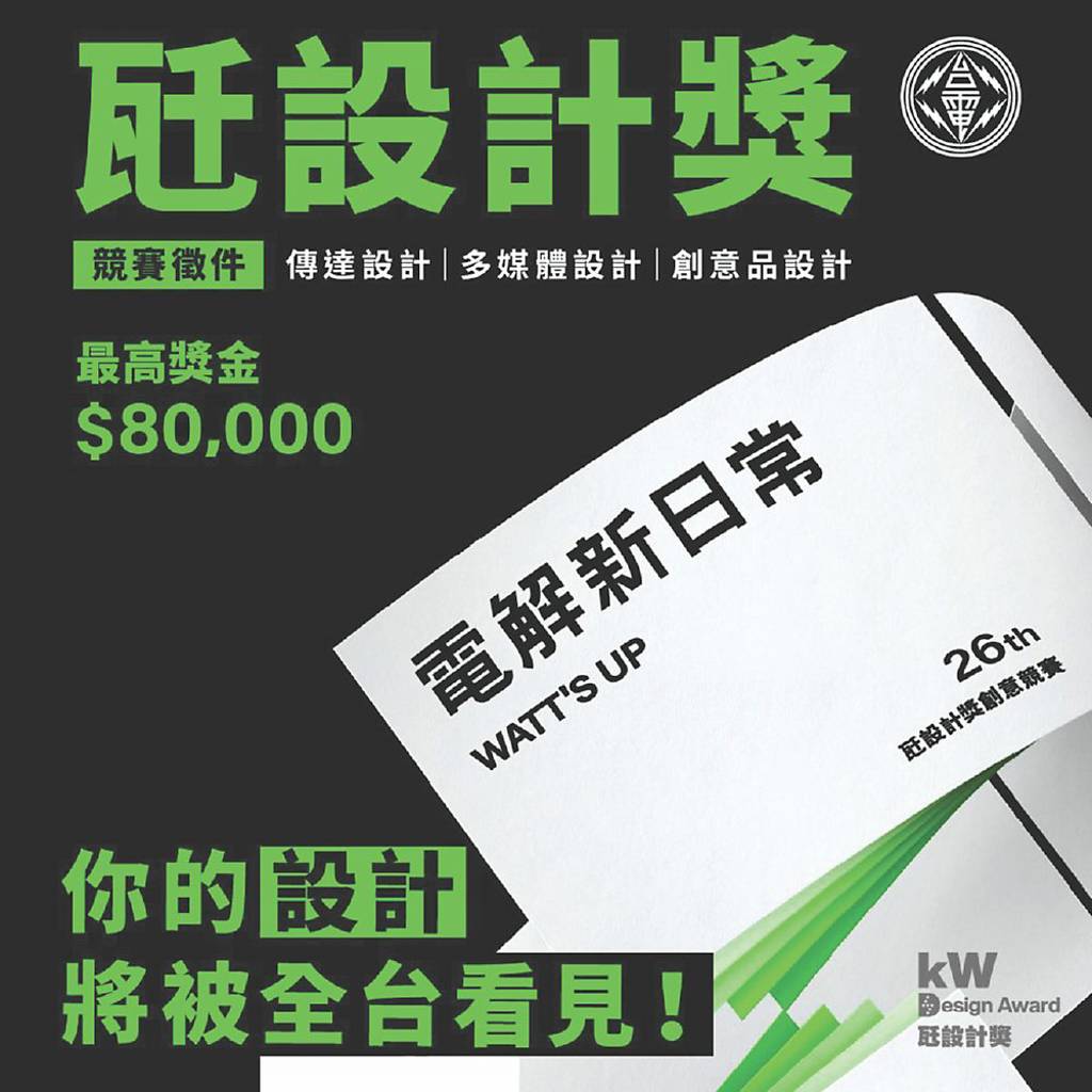 台電瓩設計獎開始徵件 超過70萬總獎金等你來挑戰