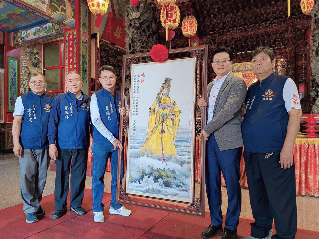 北港媽祖蒞臨台南   台南市府副祕徐健麟親自創作水墨畫迎聖駕