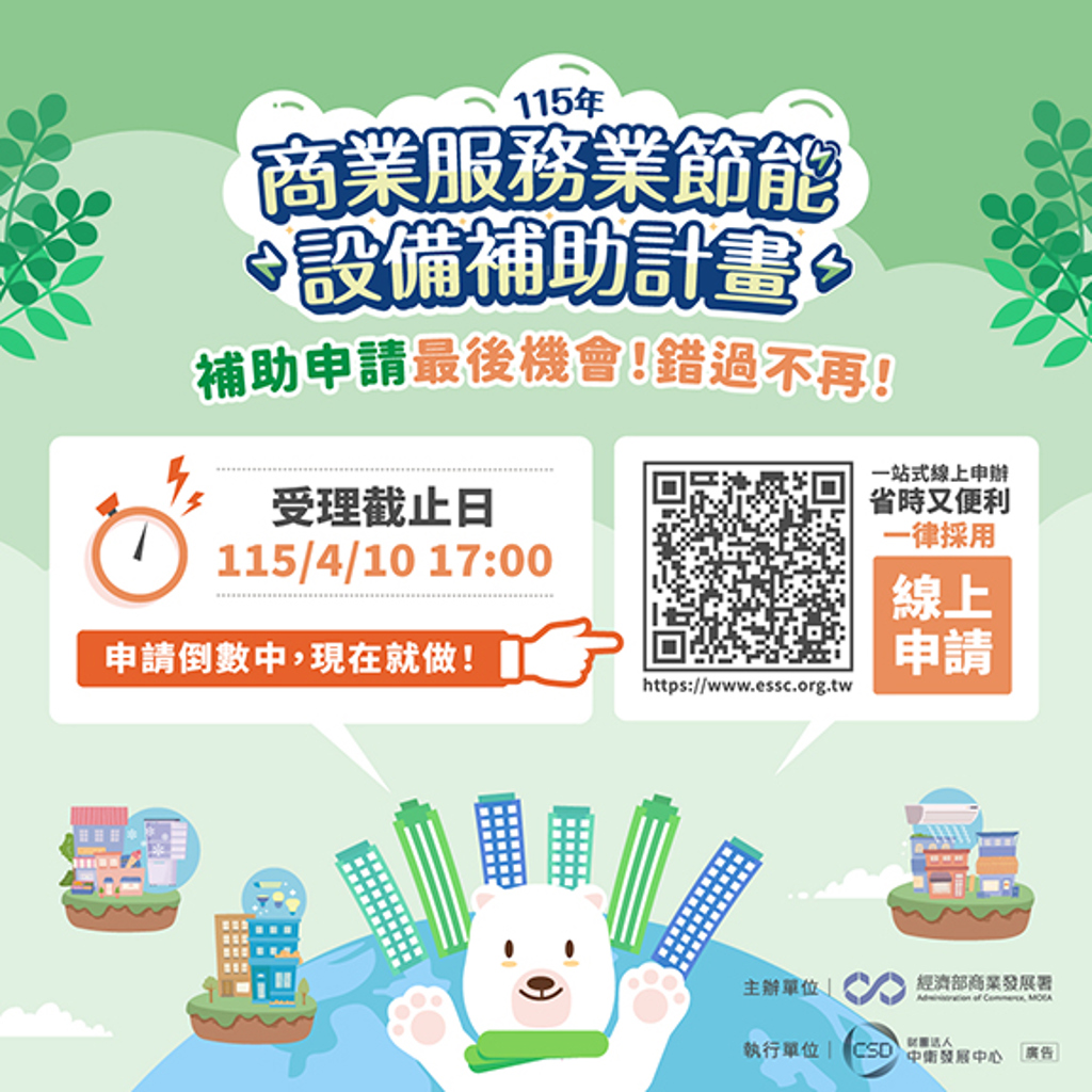 商業服務業節能設備汰換補助申請 即將截止 把握時間及早申請