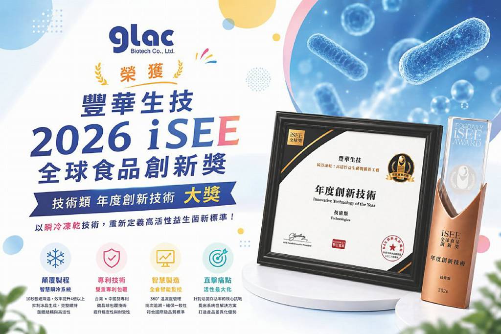 豐華生技 獲iSEE全球食品創新獎