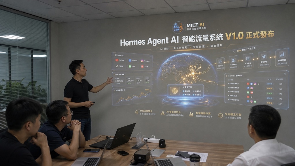 Hermes Agent AI 智能流量系統 V1.0 正式發布 米伊茲數位科技深化 AI 行銷應用