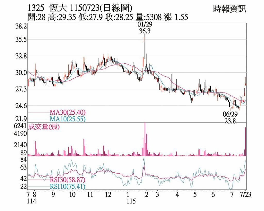 恆大 買盤急拉奔上漲停