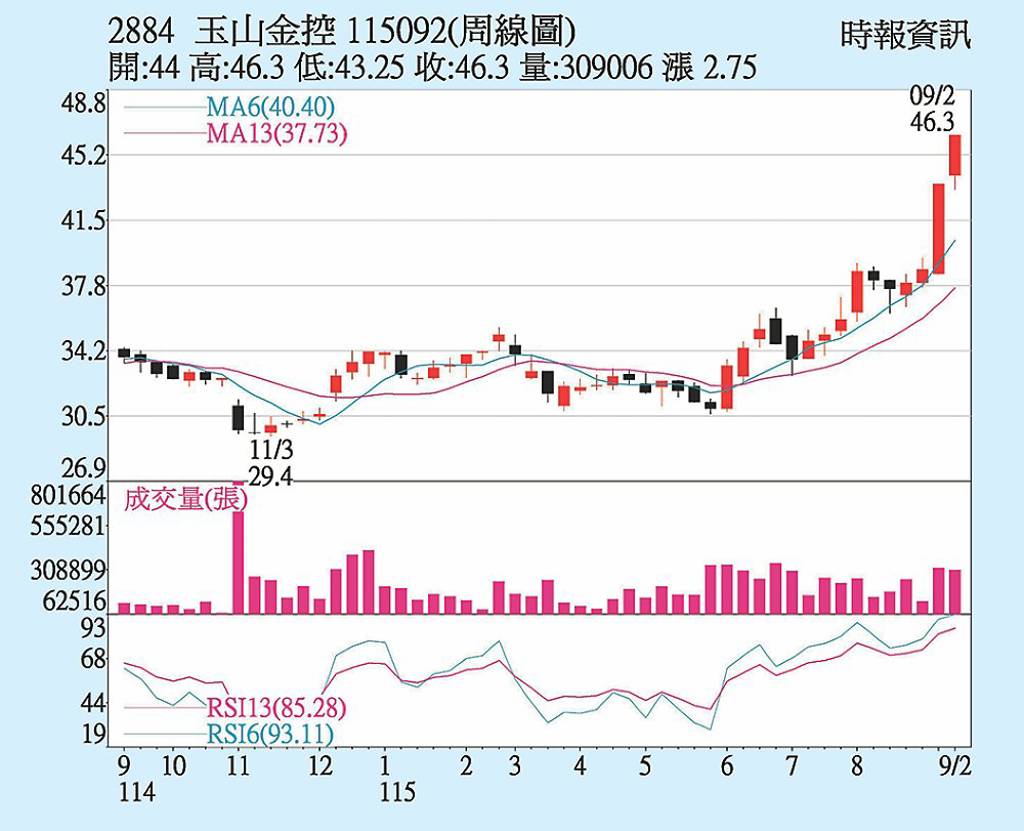 玉山金 關注法人動向